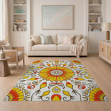 Vibrant Sunflower Medallion Persian Rug
