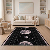 Pink Moon Phases Starry Celestial Rug