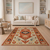 Multi-color and Patterns Terracotta Geometric Southwestern Area Rug