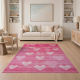 Ombre Pink Hearts Area Rug
