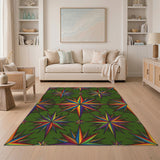 Multi-color and Patterns Rainbow Starburst Geometric Area Rug