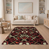 Entwined Hearts Red Knotwork Area Rug