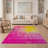 Vibrant Pink to Yellow Gradient Abstract Area Rug