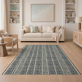 Black White Geometric Typography Area Rug