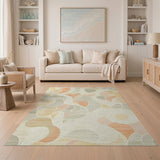 Organic Abstract Area Rug in Beige Peach Grey
