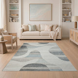 Abstract Organic Shapes Neutral Area Rug
