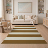Bold Brown Ivory Striped Area Rug