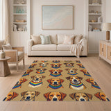 Rainbow Bandana Dogs Kids Area Rug