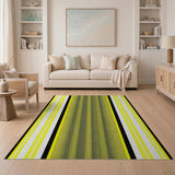 Bold Yellow Black Mesh Geometric Area Rug
