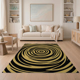 Golden Spiral Vortex Area Rug