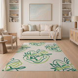 Green Abstract Foliage Area Rug