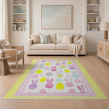 Pastel Easter Bunny Egg Kids Area Rug