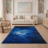 Full Moon Starry Night Sky Area Rug