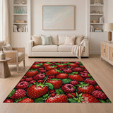 Vibrant Strawberry Raspberry Area Rug