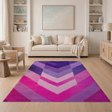 Multi-color and Patterns Purple Pink Chevron Geometric Area Rug