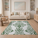 Elegant Green Persian Motif Area Rug