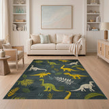 Cartoon Dinosaur Jungle Kids Area Rug