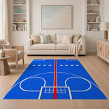 Basketball Court Blueprint Area Rug