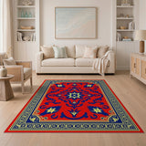 Red Red Persian Star Medallion Area Rug