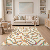 Rainbow Strap Knot Multi-Color Area Rug