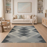 Diamond Grey Geometric Diamond Area Rug