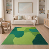 Vibrant Green Organic Abstract Area Rug