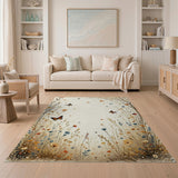 Wildflower Meadow Butterflies Area Rug