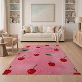 Cherry Bliss Pink Shag Area Rug