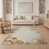 Seashell Starfish Coastal Beach Area Rug