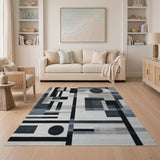 Modern Geometric Black White No. 19 Area Rug