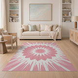 Geometric Modern Pink Vibrant Pink Mandala Area Rug