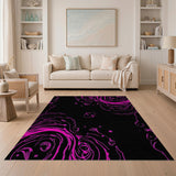 Pink Hot Pink Swirl Abstract Area Rug