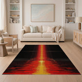 Fiery Red Vertical Glow Area Rug