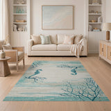 Seahorse Coral Coastal Beach Rug