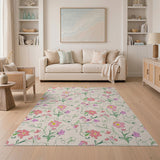 Floral Vintage Vintage Pink Floral Vine Area Rug