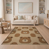 Whimsical Teddy Bear Faces Area Rug