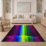 Vibrant Rainbow Drip Washable Area Rug