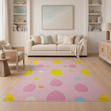 Playful Pink Egg Dot Kids Area Rug