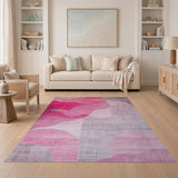Abstract Area Pink Abstract Pink Wave Area Rug