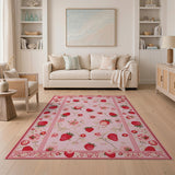 Charming Strawberry Pink Area Rug