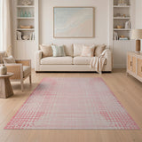 Blush Pink Geometric Diamond Area Rug