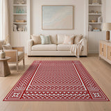 Red Intricate Lattice Persian Area Rug