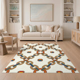 Multi-color and Patterns Rainbow Chain Link Area Rug