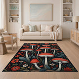 Red Fly Agaric Mushroom Poppy Garden Rug