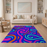 Abstract Area Multi-color and Patterns Vibrant Swirl Abstract Area Rug