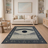 Black White All-Seeing Eye Area Rug