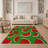 Watermelon Slices Green Area Rug