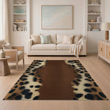 Leopard Faux Fur Textured Area Rug
