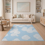 Whimsical Fluffy Clouds Light Blue Area Rug