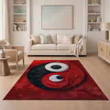 Red Yin-Yang Tufted Area Rug